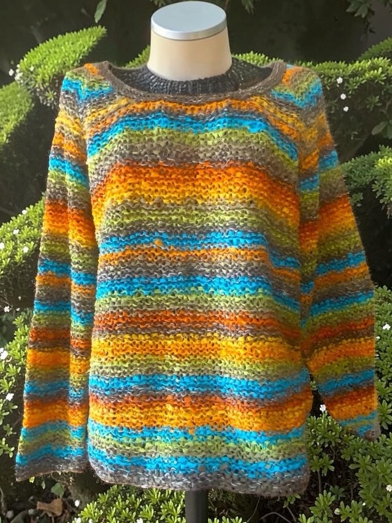 Sigrid Olsen Tops - SIGRID OLSEN SIZE LARGE MULTICOLOR SILK BLEND HAND KNITTED PULLOVER TOP